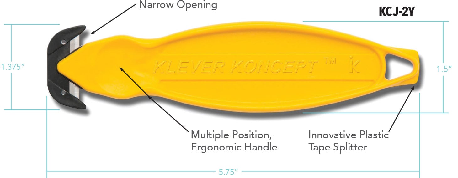 Klever Kutter KCJ-1 Disposable Box Cutter - Yellow