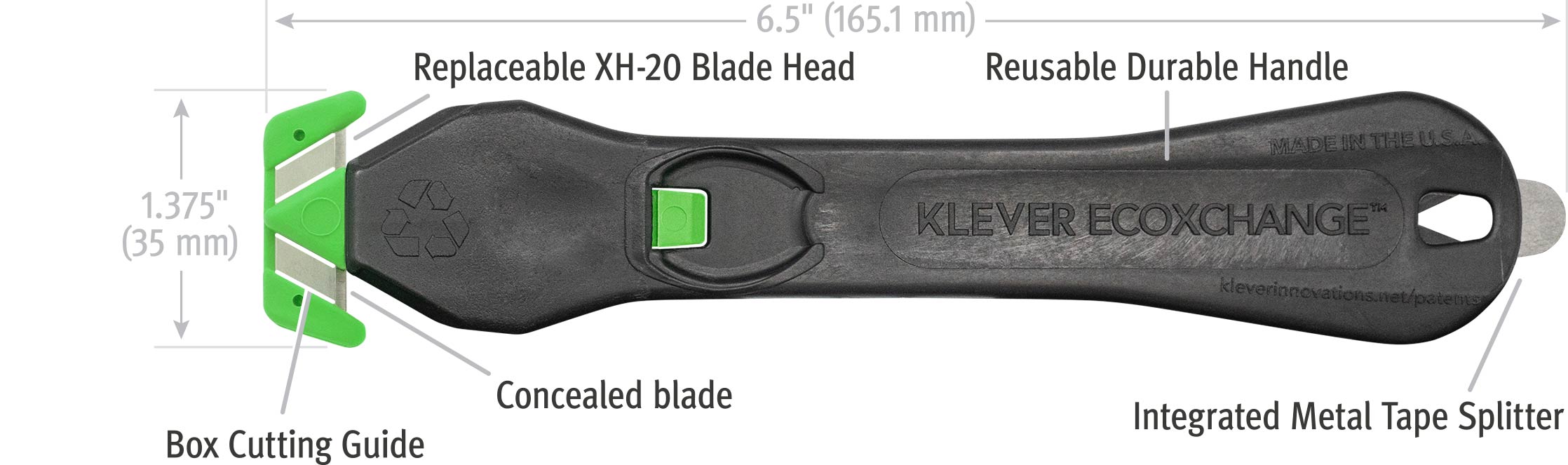 Klever Kutter EcoXChange Safety Box Cutter with Multipurpose Wide